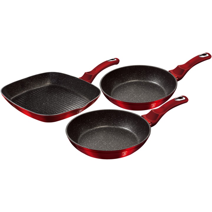 Комплект тигани BerlingerHaus Burgundy Metallic, 3 части