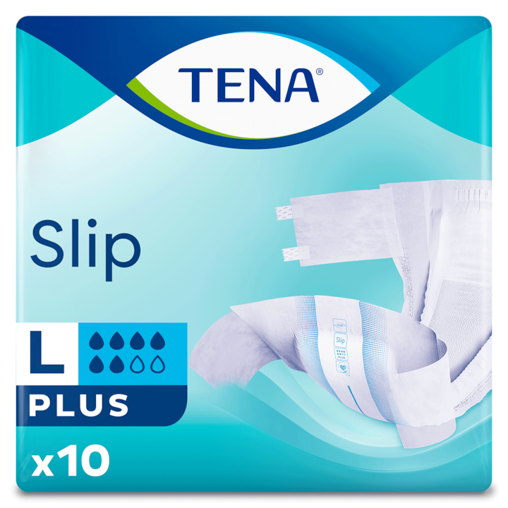 Пелени за възрастни TENA Slip Plus ConfioAir, Unisex, L, 10 броя