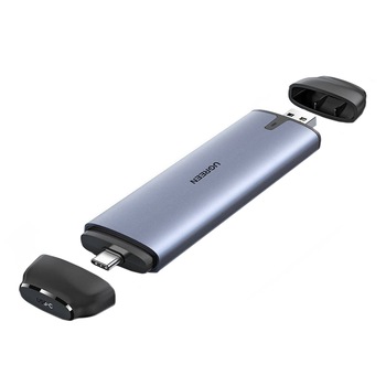 Adaptor UGREEN CM298, M.2 SATA to USB-C, 3.1, USB-A, Gri Adaptor UGREEN CM298, M.2 SATA to USB-C, 3.1, USB-A, Gri
