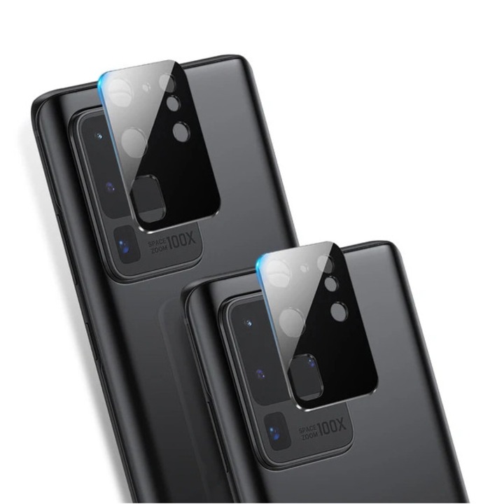 Стъклен протектор за камера Temperd Glass Samsung Galaxy S20 Plus, 3D, Черен
