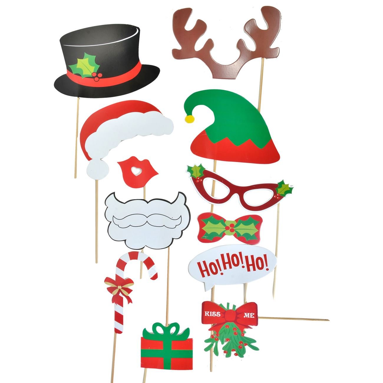 Set 12 accesorii pentru poze petrecere de Craciun, Lioness, 32 x 20 cm