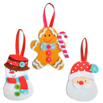 Set 3 figurine din fetru pentru creatii de Craciun, 9 x 7 cm Set 3 figurine din fetru pentru creatii de Craciun, 9 x 7 cm