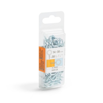 Set suruburi cu ochi Handy, 14 x 30 mm, Argintiu, 30 de bucati Set suruburi cu ochi Handy, 14 x 30 mm, Argintiu, 30 de bucati