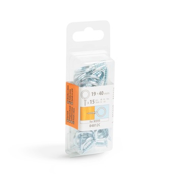 Set suruburi cu ochi Handy, 19 x 40 mm, Argintiu, 15 bucati Set suruburi cu ochi Handy, 19 x 40 mm, Argintiu, 15 bucati