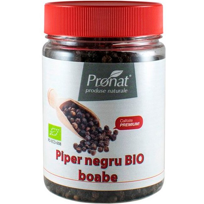 Piper negru boabe, bio, Pronat, 140 g