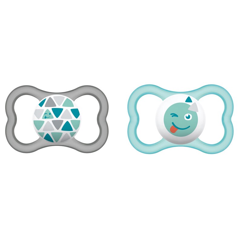Set 2 suzete ortodontice din silicon MAM Air 713132, Turcoaz 6+ luni