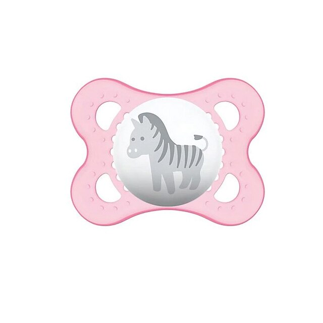 Suzeta ortodontica din silicon MAM Animals 639036R, Roz 2-6 luni