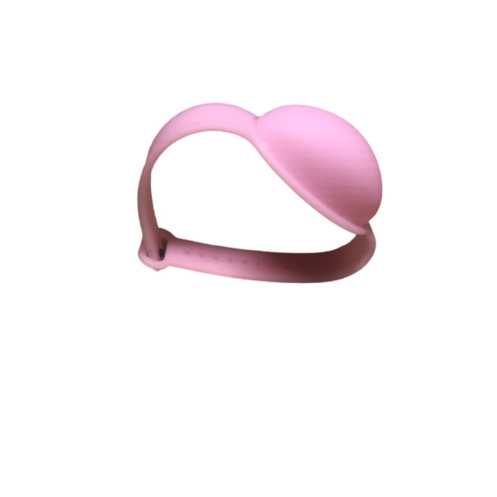Bratara tip dispenser pentru dezinfectant, crema, alte lichide din silicon pentru copii si adulti, Roz