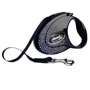 Lesa retractabila, Flexi Glam Splash Mystic S, Cristale, 3M/12KG, Neagra Lesa retractabila, Flexi Glam Splash Mystic S, Cristale, 3M/12KG, Neagra