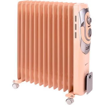 Calorifer electric cu ulei Daewoo, 2500 W, 13 Elementi, 5 Canale de ulei, 3 Nivele de putere, Termostat reglabil, Protectie supraincalzire, Indicator luminos, Crem