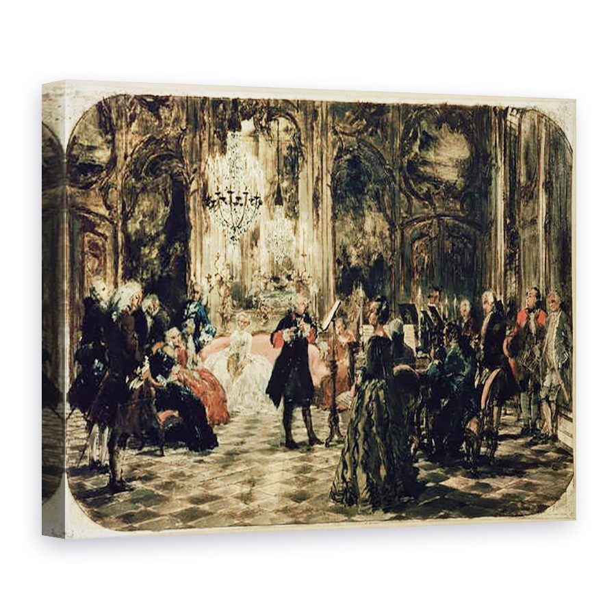 Tablou canvas - Adolph Friedrich Erdmann von Menzel - Schita pentru Concertul Flaut, 75 x 100 cm