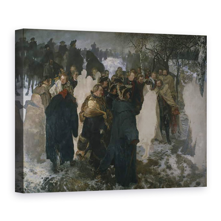 Tablou canvas - Adolph Friedrich Erdmann von Menzel - Vorbirea inainte de batalia de la Leuthen, 75 x 100 cm