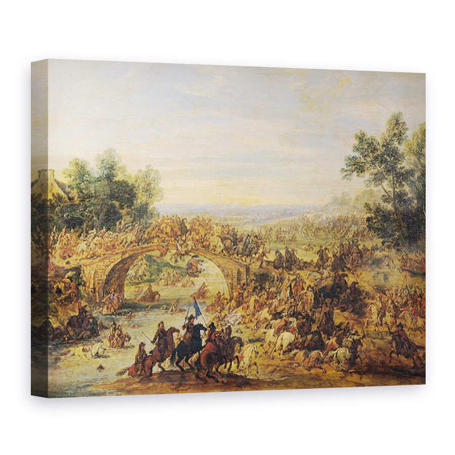 Tablou canvas - Adam Frans van der Meulen - Cavalerie Batalia pe un pod, 75 x 100 cm