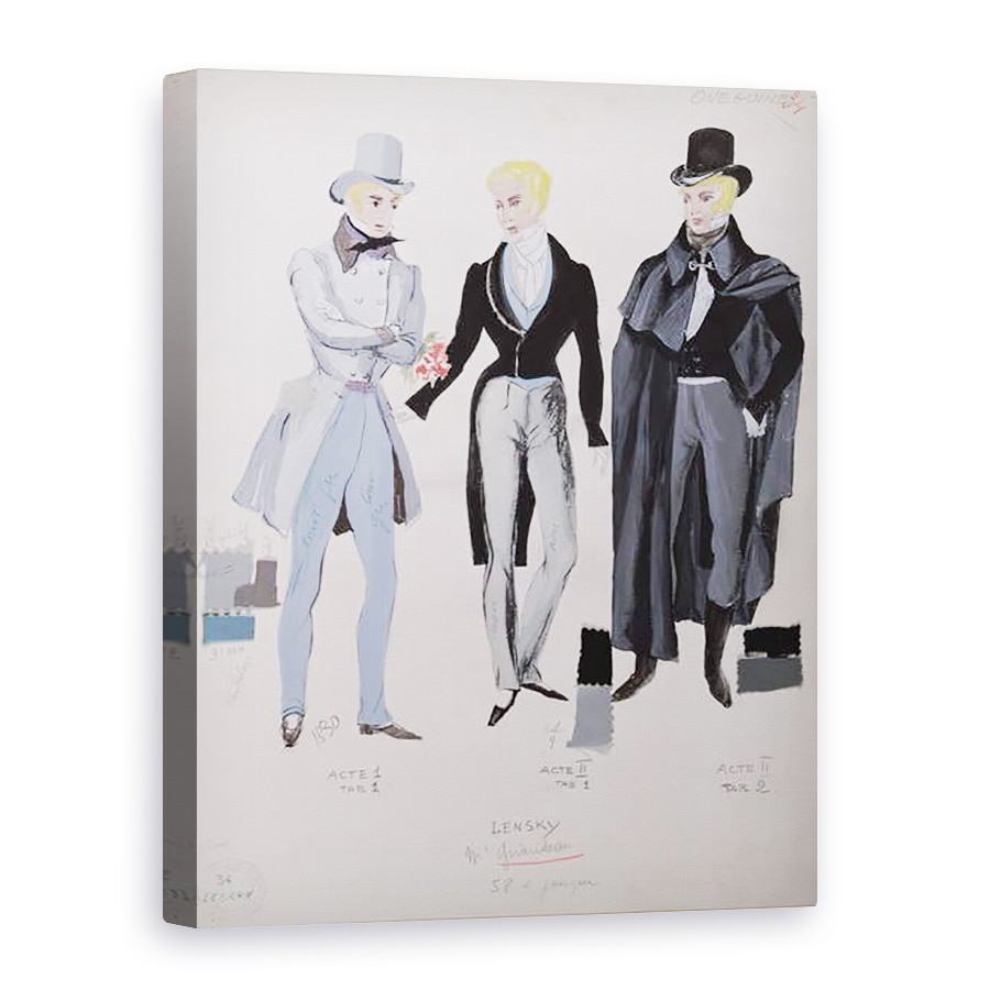 Tablou canvas - A. Lebrun - Lensky, costume din actele I, II si III ale operei Eugene Oneg, 75 x 100 cm