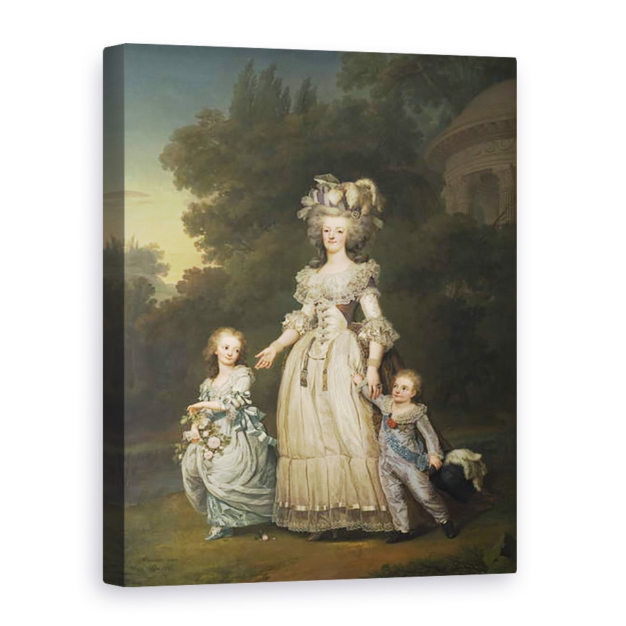 Tablou canvas - Adolf Ulrich Wertmuller - Regina Maria Antoaneta cu copiii ei in Parcul Trianon, 75 x 100 cm