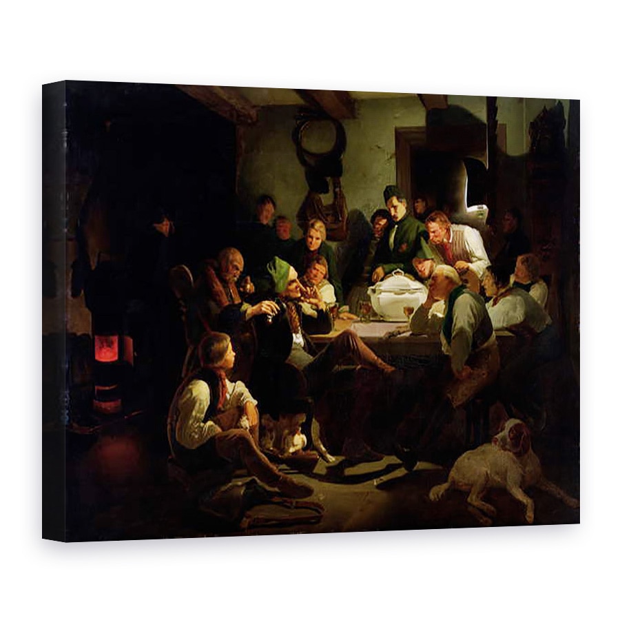 Tablou canvas - Adolf Schrodter - Munchhausen spune povestile sale de vanatoare, 75 x 100 cm