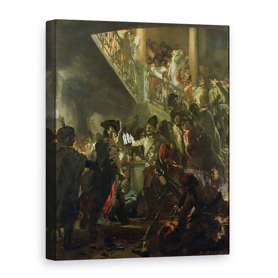 Tablou canvas - Adolph Friedrich Erdmann von Menzel - Frederic al II-lea cel Mare 1712-86 in Lissa, 1757, Bonsoir, domnilor!, 75 x 100 cm