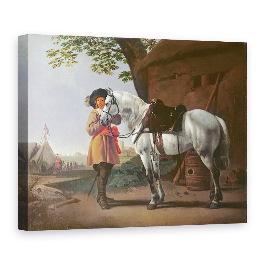 Tablou canvas - Abraham van Calraet - Un cavaler cu un cal gri, 75 x 100 cm