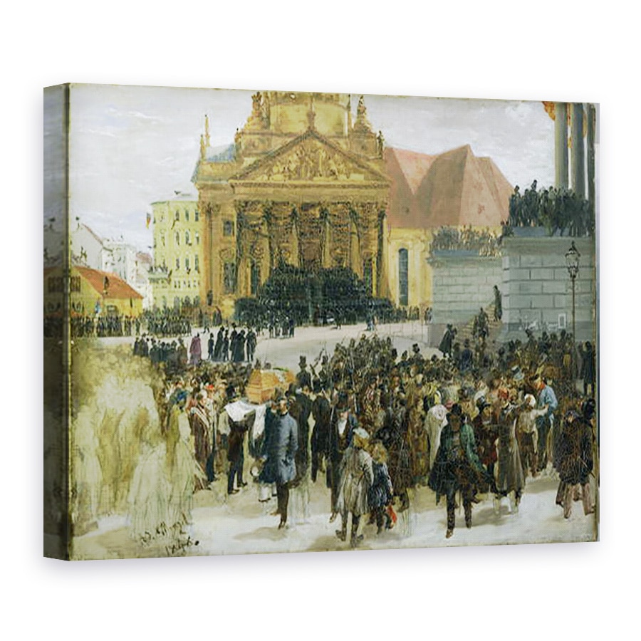 Tablou canvas - Adolph Friedrich Erdmann von Menzel - Victimele revolutiei din martie la Berlin zace in stat, 75 x 100 cm