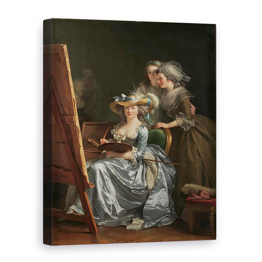 Tablou canvas - Adelaide Labille-Guiard - Autoportret Cu Doi Elevi, Marie Gabrielle Capet si Marie Marguerite Carreaux de Rosemond, 75 x 100 cm