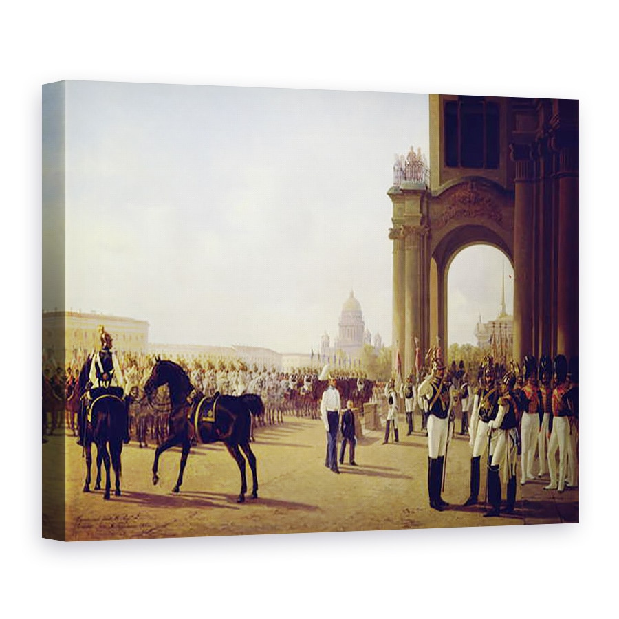 Tablou canvas - Adolphe Ladurner - Parada in Piata Palatului din Sankt Peterburg, 75 x 100 cm