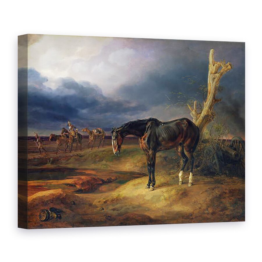 Tablou canvas - Albrecht Adam - Cal fara stapan pe campul de lupta de la Moshaisk in 1812, 50 x 70 cm