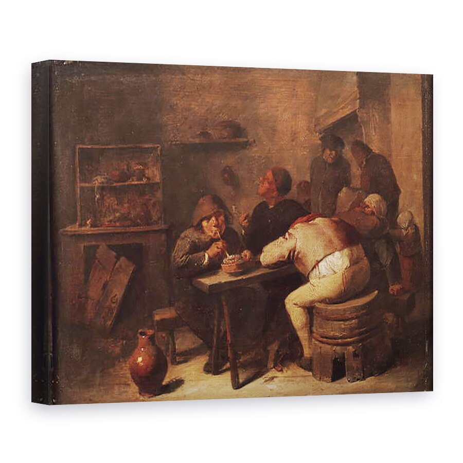 Tablou canvas - Adriaen Brouwer - Interior cu fumatori, 75 x 100 cm