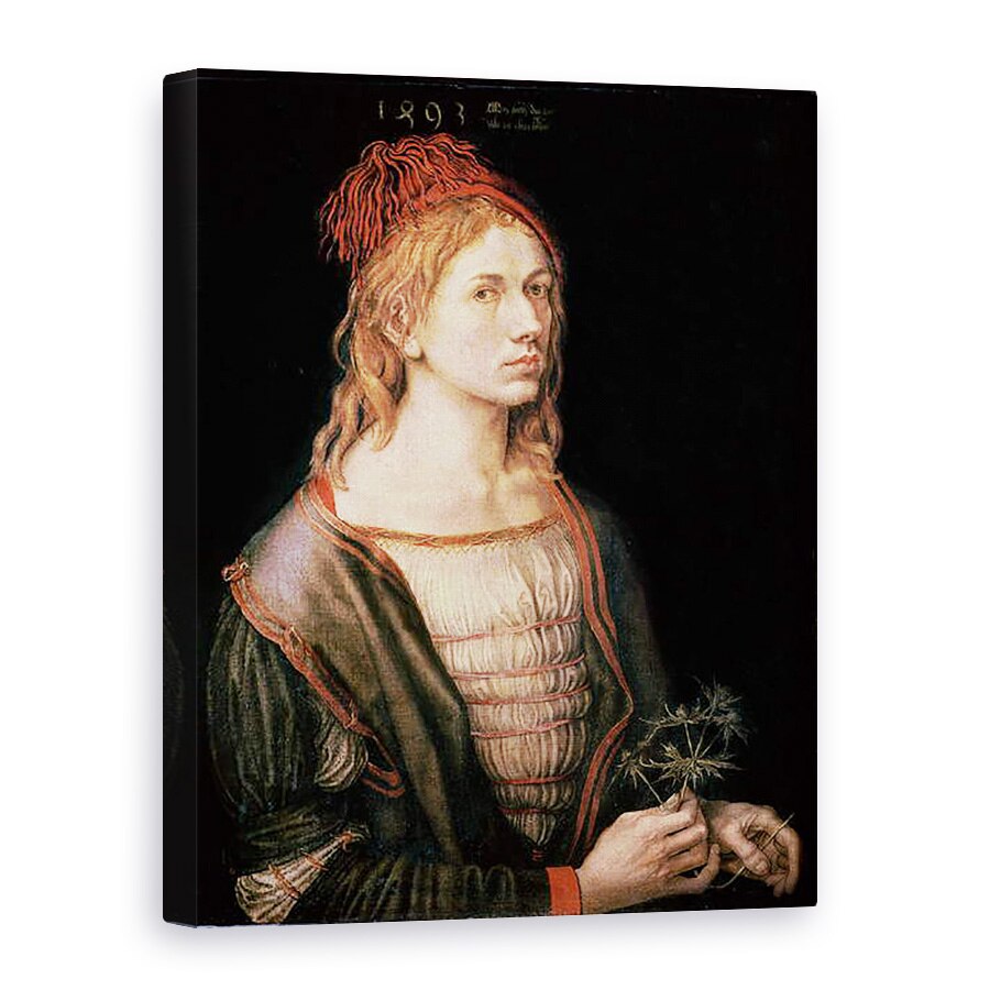 Tablou canvas - Albrecht Durer - Autoportret cu un ciulin, 75 x 100 cm