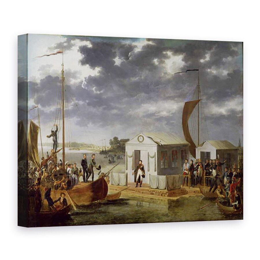 Tablou canvas - Adolphe Roehn - intalnire intre Napoleon Bonaparte 1769-1821 si Alexandru I 1777-1825 al Rusiei la Niemen, 25 iunie 1807, 75 x 100 cm