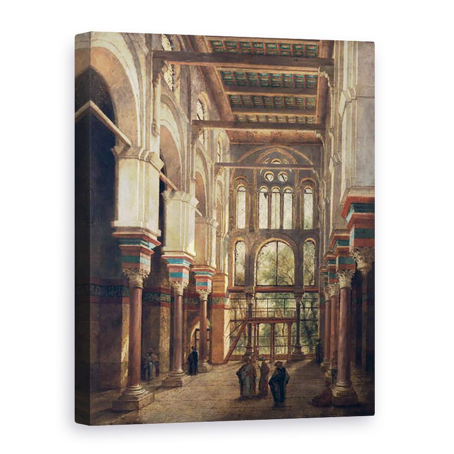Tablou canvas - Adrien Dauzats - Interiorul Moscheea El Mooristan din Cairo, 75 x 100 cm