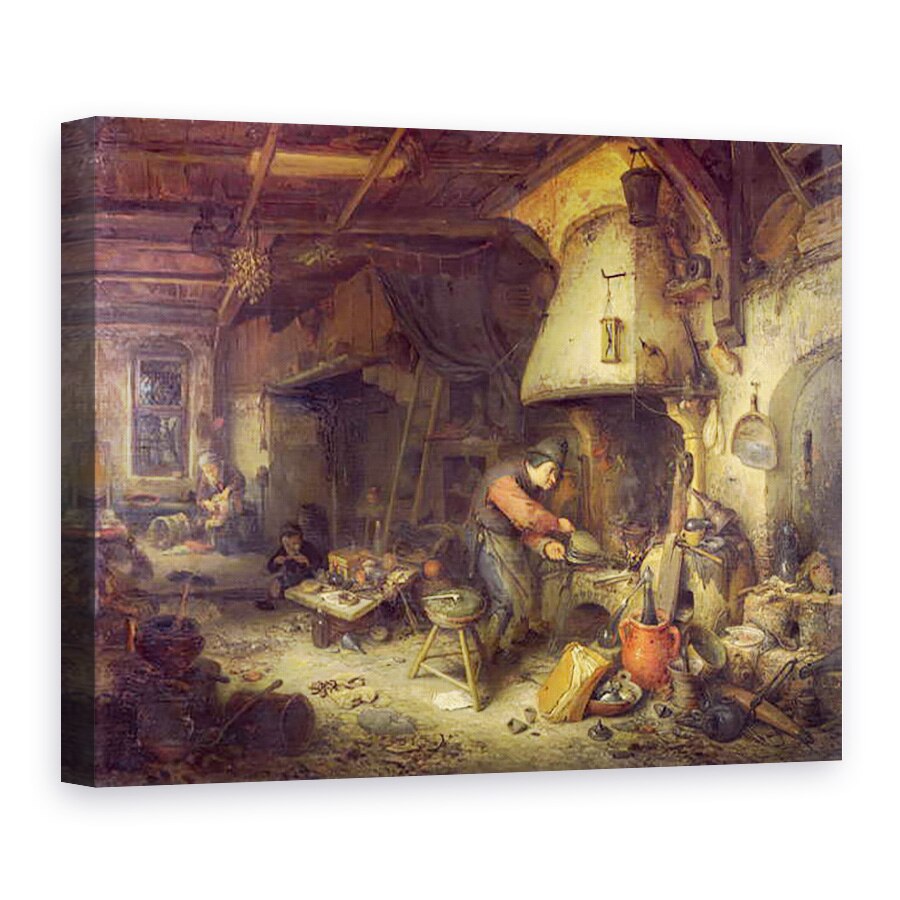 Tablou canvas - Adriaen Jansz. van Ostade - Un Alchimist, 75 x 100 cm