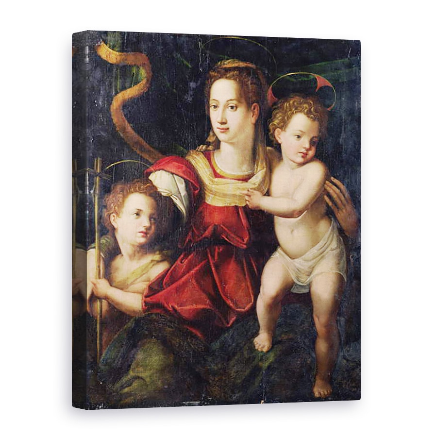 Tablou canvas - Agnolo Bronzino - Madonna si Copilul cu Pruncul Sfantul Ioan Botezatorul, 75 x 100 cm