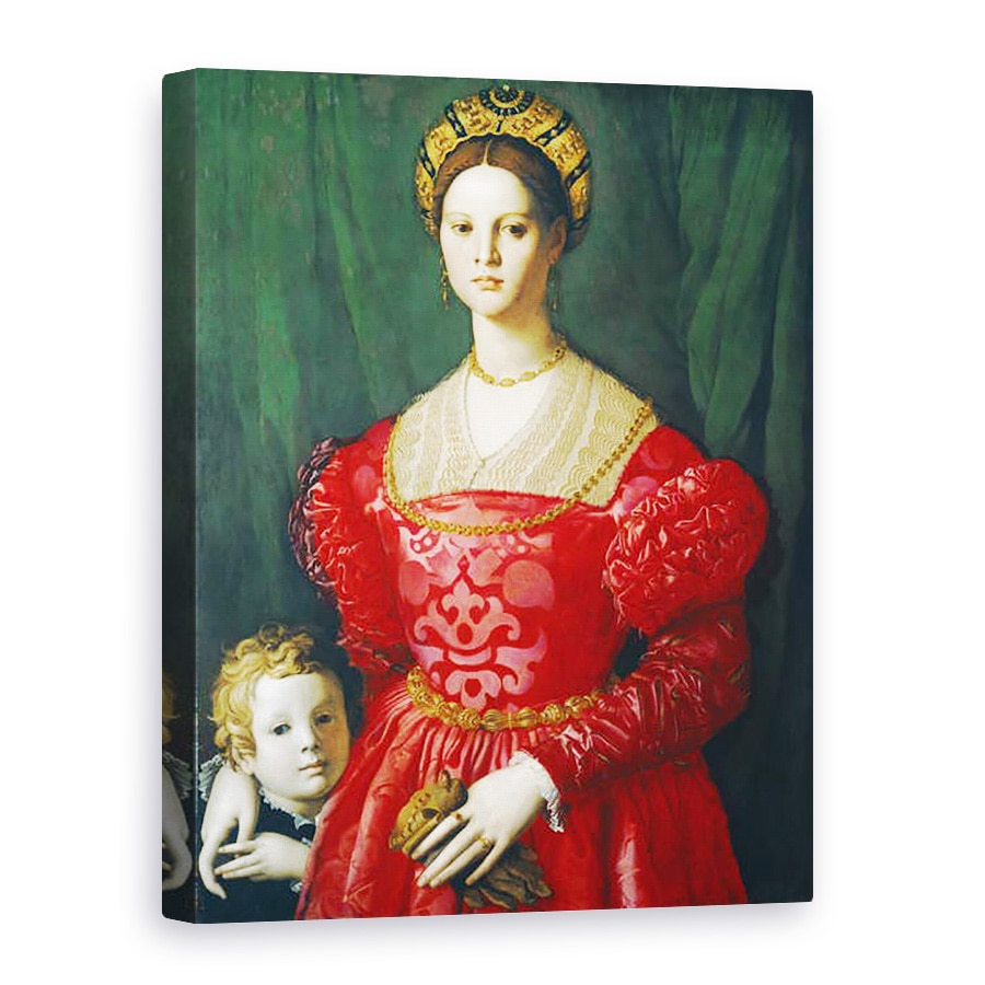Tablou canvas - Agnolo di Cosimo Bronzino - O tanara femeie si baietelul ei, 75 x 100 cm