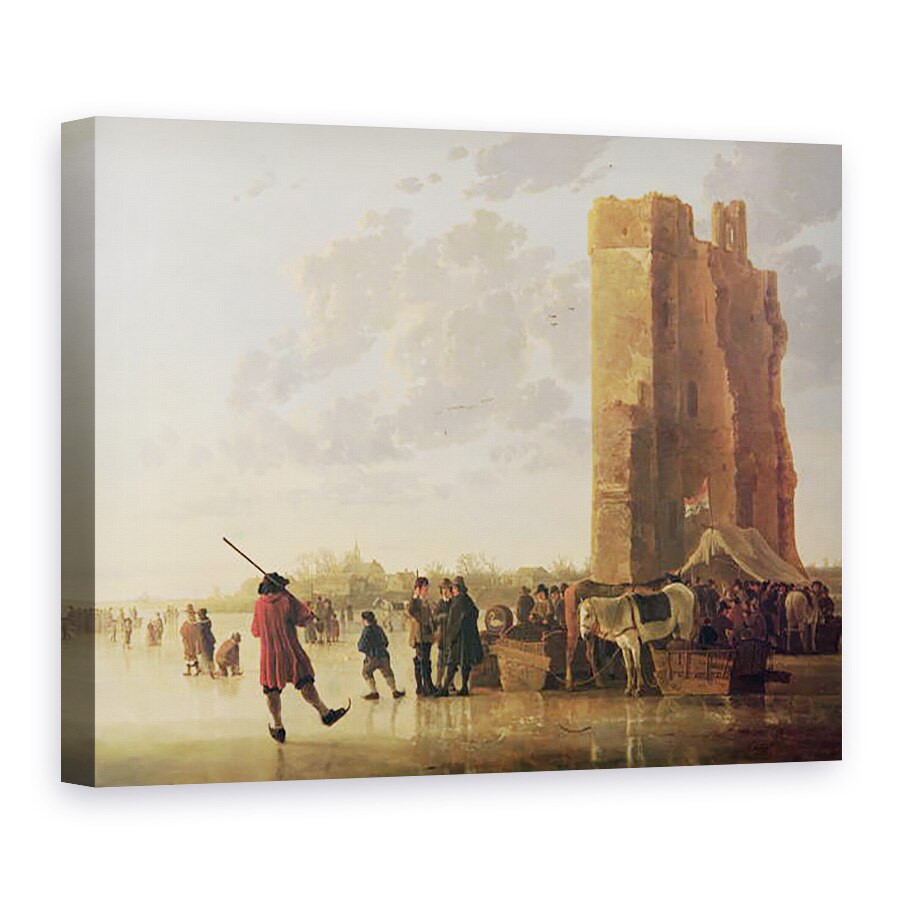Tablou canvas - Aelbert Cuyp - Vedere la Maas in timpul iernii, 75 x 100 cm