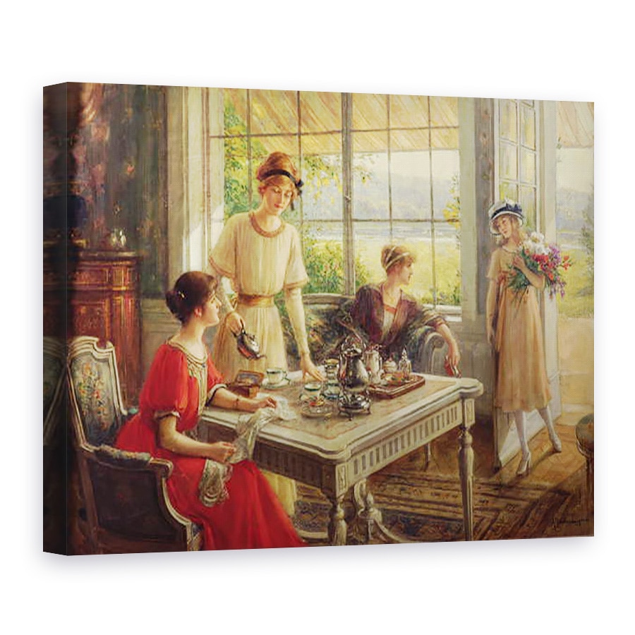 Tablou canvas - Albert Lynch - Femei care iau ceai, 75 x 100 cm