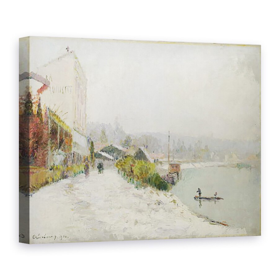 Tablou canvas - Albert-Charles Lebourg - Le Seine au Bas-Meudon, Temps de neige, 75 x 100 cm