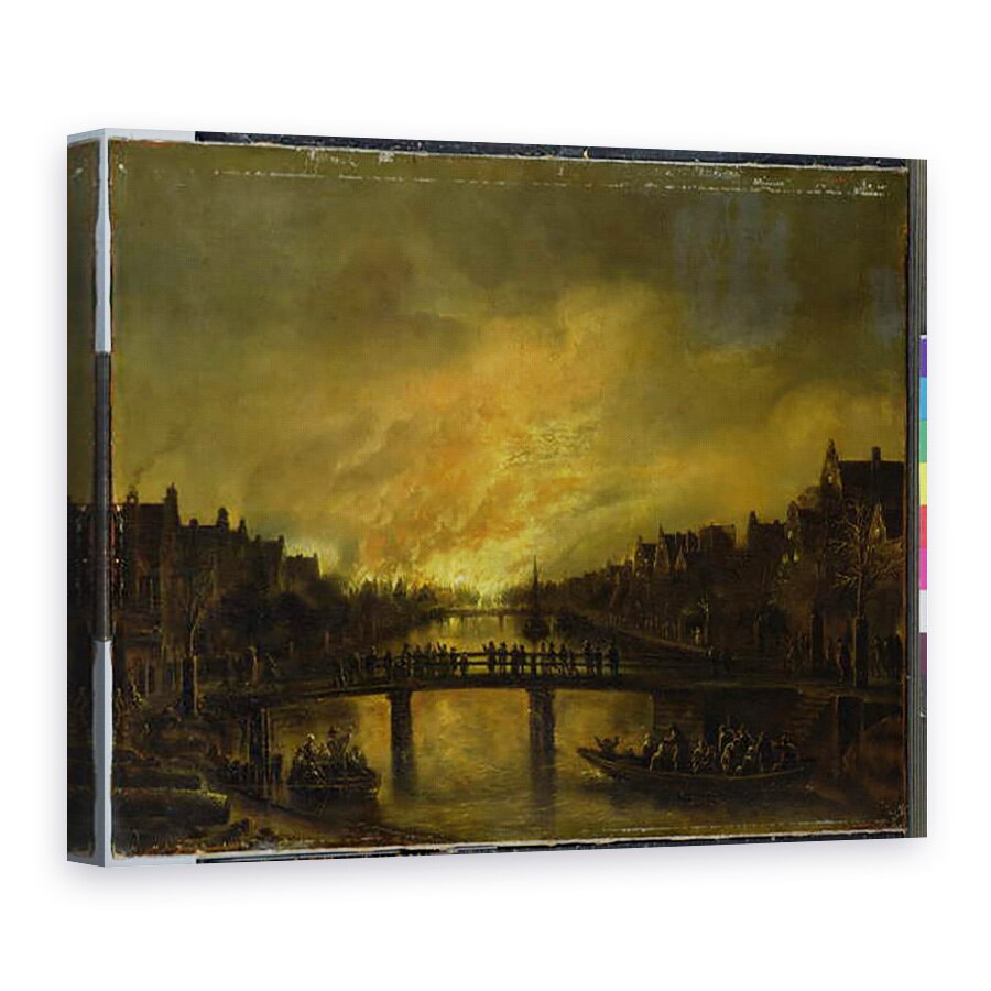 Tablou canvas - Aert van der Neer - Blaze in Amsterdam, 75 x 100 cm