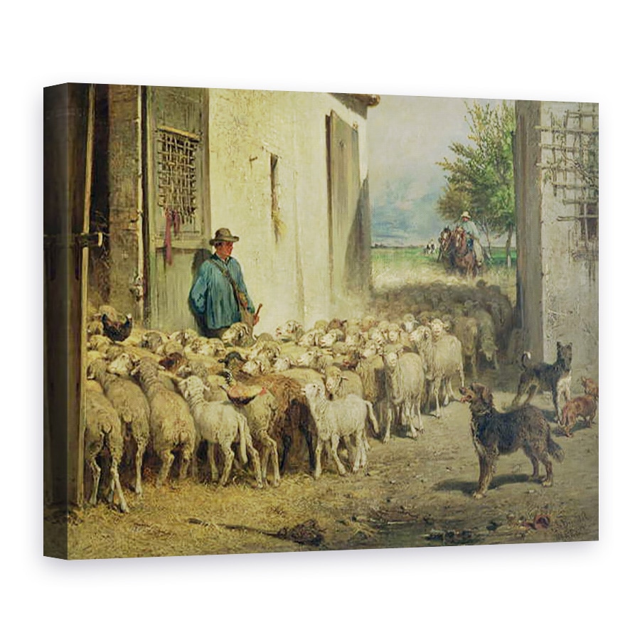 Tablou canvas - Albert Heinrich Brendel - intoarce-te la stana, 75 x 100 cm