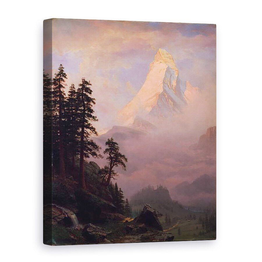 Tablou canvas - Albert Bierstadt - Rasarit de soare pe Matterhorn, 75 x 100 cm