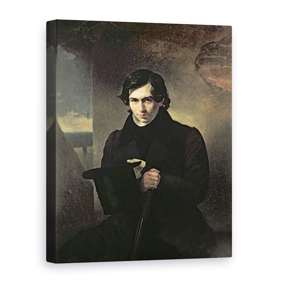 Tablou canvas - Aleksandr Pavlovich Bryullov - Portretul autorului rus Nestor Kukolnik 1809-1868, 75 x 100 cm