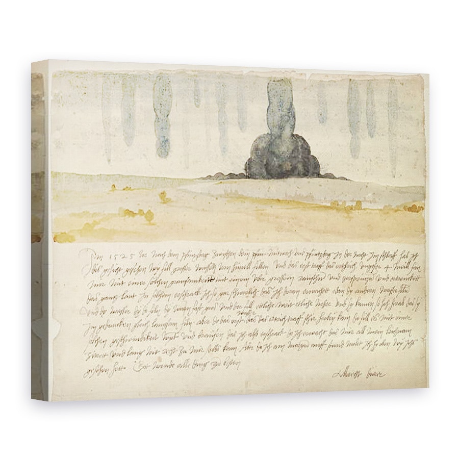 Tablou canvas - Albrecht Durer - Peisaj de vis cu text, 75 x 100 cm