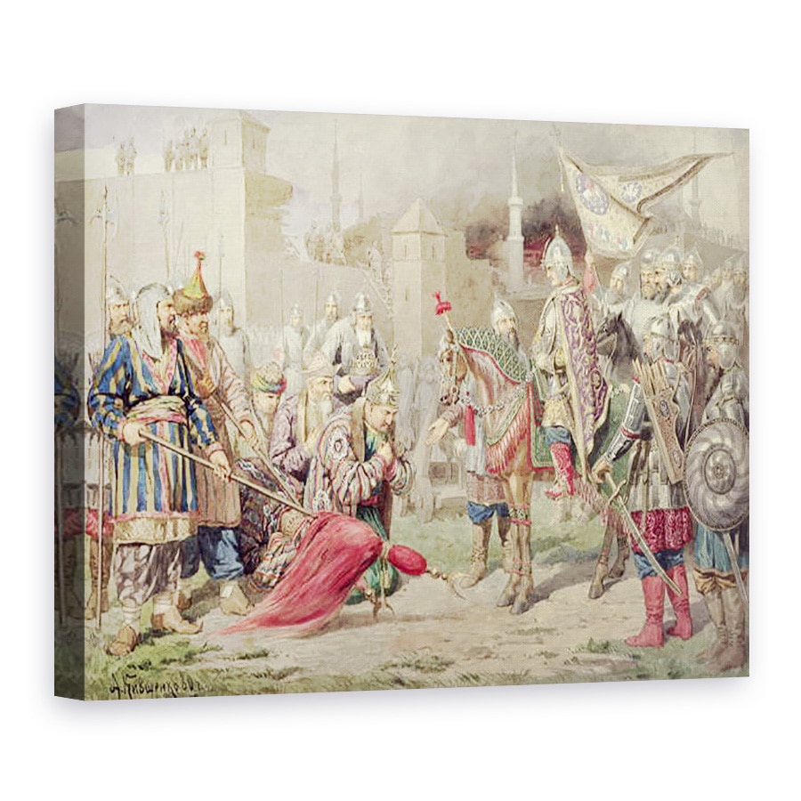 Tablou canvas - Aleksei Danilovich Kivshenko - tarul Ivan IV Vasilievici cel Groaznic 1530-84 cucerirea Kazanului, 75 x 100 cm