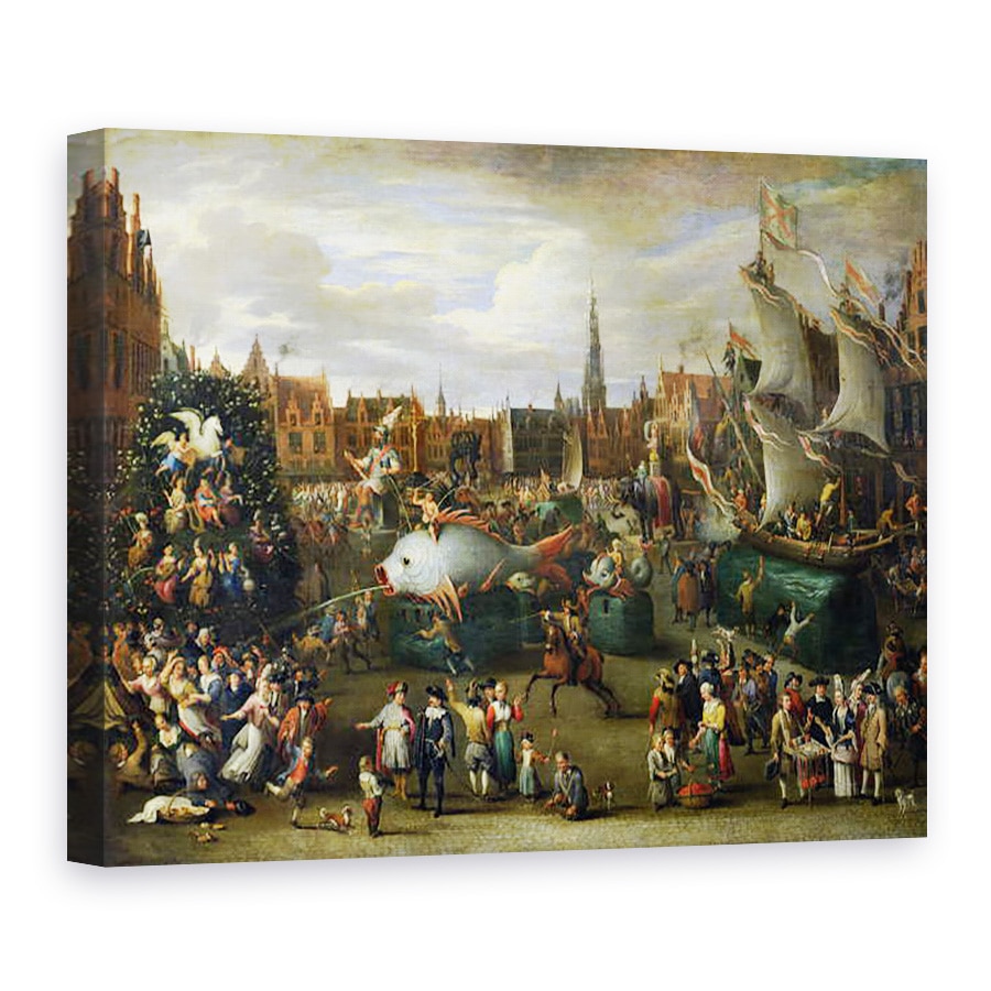 Tablou canvas - Alexander van Bredael - Festivalul de la Anvers, 75 x 100 cm