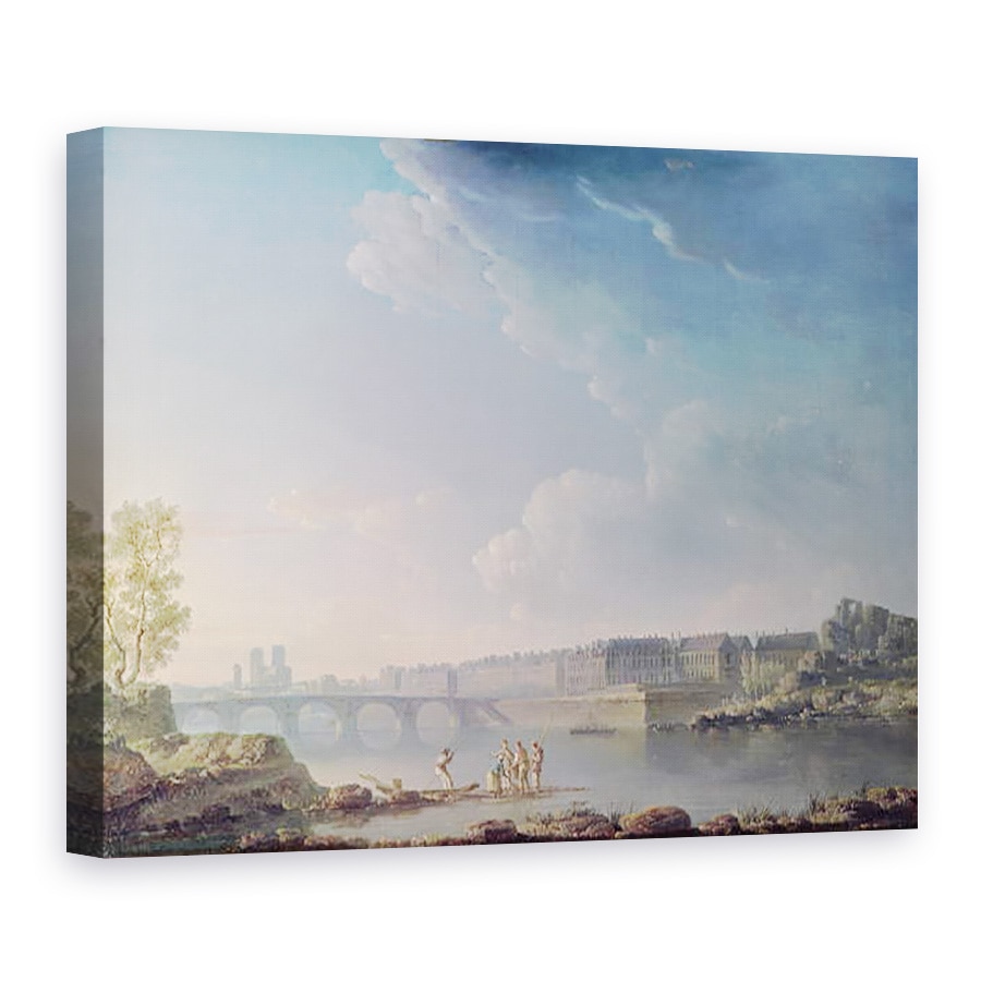 Tablou canvas - Alexandre Jean Noel - Ile Saint-Louis si Pont de la Tournelle, 75 x 100 cm