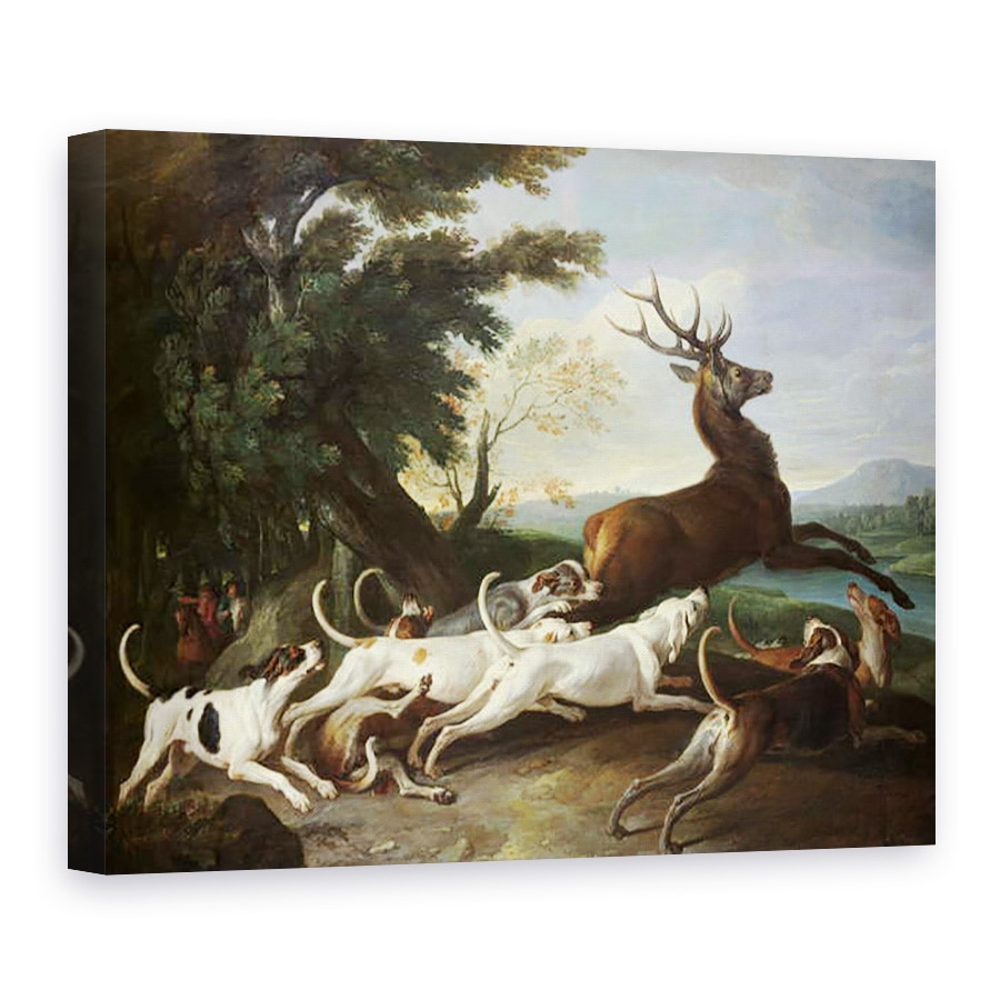 Tablou canvas - Alexandre-Francois Desportes - Vanatoarea de caprioare, 75 x 100 cm