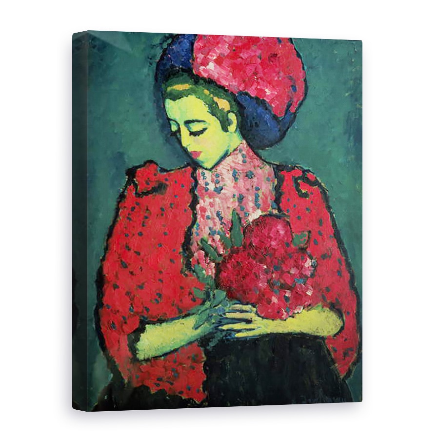 Tablou canvas - Alexej von Jawlensky - Tanara cu bujori, 75 x 100 cm