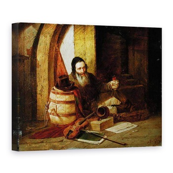 Tablou canvas - Alexander Antonovich Rizzoni - Un violonist evreu in repaus, 75 x 100 cm Tablou canvas - Alexander Antonovich Rizzoni - Un violonist evreu in repaus, 75 x 100 cm