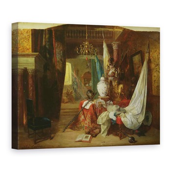 Tablou canvas - Alexandre Couder - Interior, 75 x 100 cm Tablou canvas - Alexandre Couder - Interior, 75 x 100 cm