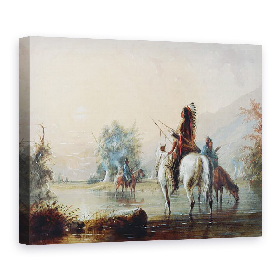 Tablou canvas - Alfred Jacob Miller - Tabara Crow, 75 x 100 cm