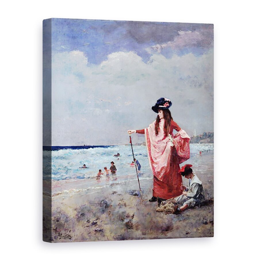 Tablou canvas - Alfred Emile Stevens - Pe plaja, 75 x 100 cm